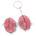 Зеркало брелок складное двухстороннее из натурального камня Родонит Stone Mirrors варинант исполнения - 3 | Loft Concept в Красноярске