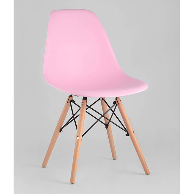 Пластиковый стул на ножках из массива бука Eames Pink Розовый Древесина Пластиковый стул на ножках из массива бука Eames Pink Розовый Древесина в Красноярске | Loft Concept