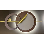 Бра круглое светодиодное в матовых оттенках коричневого и золотого цвета Kosmikos варинант исполнения - 1 | Loft Concept в Красноярске