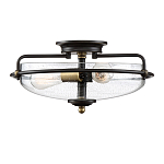 Потолочный светильник со стеклянным плафоном на изогнутых кронштейнах Quoizel  варинант исполнения - 4 | Loft Concept в Красноярске