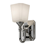 Бра для ванных комнат с белым матовым плафоном квадратной формы на основании цвета хром Feiss варинант исполнения - 1 | Loft Concept в Красноярске