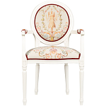 Полукресло из массива бука бежевое с растительным орнаментом Raffael Angel Beige Chair варинант исполнения - 1 | Loft Concept в Красноярске