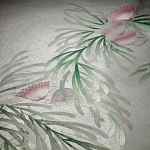 Обои ручная роспись Silk Tree Colourway SC-92 on Crackled Silver on Shell Pink metallic silk варинант исполнения - 3 | Loft Concept в Красноярске