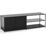 ТВ-тумба из металла с 2-мя дверцами и полками Damian Metal TV Stand варинант исполнения - 2 | Loft Concept в Красноярске