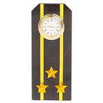 Часы подарочные настольные в виде погона ВМФ из натурального камня Змеевик Military Clock варинант исполнения - 6 | Loft Concept в Красноярске