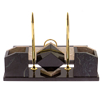 Настольный письменный набор из бежевого мрамора с часами Marble Accessory варинант исполнения - 3 | Loft Concept в Красноярске