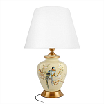 Настольная лампа бежевая с изображением птиц Slip Away варинант исполнения - 1 | Loft Concept в Красноярске