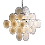 Люстра  с каскадом из круглых декоративных элементов  White Clear Glass Chandelier варинант исполнения - 6 | Loft Concept в Красноярске