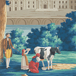 Обои ручная роспись Monuments of Paris Jacquemart on scenic paper варинант исполнения - 1 | Loft Concept в Красноярске