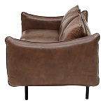 Трехместный кожаный диван на ножках темно-коричневый Tailler Sofa Brown варинант исполнения - 3 | Loft Concept в Красноярске