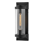 Настенный фонарь в индустриальном стиле с вытянутым цилиндрическим плафоном из прозрачного стекла и черным корпусом Hinkley варинант исполнения - 4 | Loft Concept в Красноярске