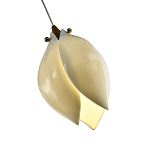 Подвесной светильник светодиодный с белым плафоном в виде цветка из фарфора и стали Flower Light Gold варинант исполнения - 3 | Loft Concept в Красноярске