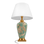 Настольная лампа бирюзовая с цветочным принтом Turquoise Flight варинант исполнения - 3 | Loft Concept в Красноярске