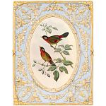 Декоративный постер с изображением птиц в раме с рельефным растительным узором Blooming Birds Poster варинант исполнения - 7 | Loft Concept в Красноярске