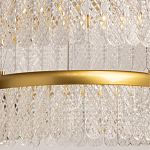 Люстра двухъярусная с золотого цвета и прозрачными подвесками Pettico варинант исполнения - 4 | Loft Concept в Красноярске