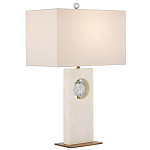 Настольная лампа из мрамора с тканевым прямоугольным абажуром Eternity варинант исполнения - 3 | Loft Concept в Красноярске