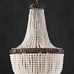 Люстра каплевидной формы декорированная нитями стеклянных бусин молочного цвета Bead threads варинант исполнения - 2 | Loft Concept в Красноярске