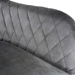 Барный стул со спинкой и подлокотниками на 4-х металлических ножках Douglas Rhombus Серый Велюр варинант исполнения - 4 | Loft Concept в Красноярске