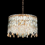 Люстра круглая с хрустальными подвесками на золотистом каркасе Roul Crystal Light варинант исполнения - 6 | Loft Concept в Красноярске