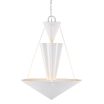 Люстра светодиодная белая геометрической формы с рифленым плафоном White Geometric Lamps варинант исполнения - 1 | Loft Concept в Красноярске