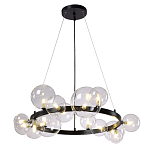 Люстра круглая подвесная с 15-ю прозрачными шарообразными плафонами из стекла Iona chandelier варинант исполнения - 8 | Loft Concept в Красноярске