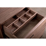Прикроватный столик деревянный с 2-мя ящиками Moon Walnut Furniture варинант исполнения - 3 | Loft Concept в Красноярске