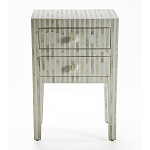 Тумбочка прикроватная White Pearl BEDSIDE CABINET 2 DRAWER варинант исполнения - 1 | Loft Concept в Красноярске