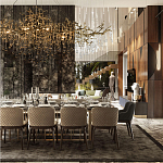 Подвесная люстра в виде ветвей деревьев золотого цвета с прозрачными подвесками-каплями 10 и 14 ламп Droplet Chandelier варинант исполнения - 7 | Loft Concept в Красноярске