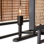 Люстра прямоугольной формы с чёрным каркасом и вставкой из плетеного материала Cage for Light варинант исполнения - 2 | Loft Concept в Красноярске