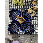 Менажница темно-синяя фарфоровая с бронзовой фигуркой ангела Eden Garden варинант исполнения - 3 | Loft Concept в Красноярске