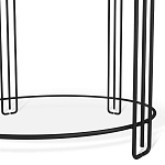 Стол журнальный круглый со столешницей из стекла Gold and Black Marble варинант исполнения - 4 | Loft Concept в Красноярске