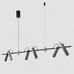 Люстра с 8-ю цилиндрическими плафонами на магнитном креплении и черным металлическим основанием Bronze Concert варинант исполнения - 2 | Loft Concept в Красноярске