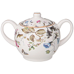 Чайный сервиз из фарфора белый с рисунком цветов на 6 персон 14 предметов Garden Whisper Porcelain Set  варинант исполнения - 3 | Loft Concept в Красноярске