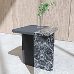 Slice журнальный столик из мрамора и массива дуба варинант исполнения - 1 | Loft Concept в Красноярске