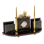 Настольный канцелярский набор из нефрита с декором в виде льва Golden Lion варинант исполнения - 2 | Loft Concept в Красноярске