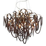 Люстра подвесная с объемной композицией из скрученных лент и металлических цепочек Atlantis Chain варинант исполнения - 1 | Loft Concept в Красноярске