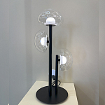 Настольная лампа с тремя прозрачными куполообразными плафонами и черным металлическим основанием Flos Wireline Lighting варинант исполнения - 6 | Loft Concept в Красноярске