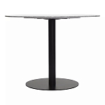 Круглый обеденный стол с белой мраморной столешницей White Tabletop on Black Base варинант исполнения - 4 | Loft Concept в Красноярске