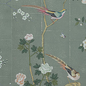 Обои ручная роспись Badminton Blue Grey II