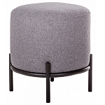 Круглый пуф на металлических ножках с обивкой из рогожки Casey Poof варинант исполнения - 1 | Loft Concept в Красноярске