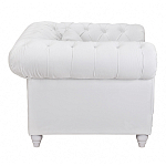 Кресло низкое с мягкой обивкой из велюра на 4-х ножках из массива березы Sophie Armchair white варинант исполнения - 2 | Loft Concept в Красноярске