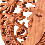 Панно из дерева дракон и луна Panel With Animals варинант исполнения - 2 | Loft Concept в Красноярске