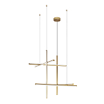 Люстра с 6-ю  пересекающимися цилиндрическими плафонами на тонких тросах Trumpet tube варинант исполнения - 4 | Loft Concept в Красноярске