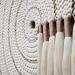 Художественный Гобелен Макраме White Disk Harmony варинант исполнения - 3 | Loft Concept в Красноярске