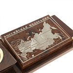 Настольный письменный набор с часами в виде пирамиды из природного камня обсидиана Pyramid of Time варинант исполнения - 4 | Loft Concept в Красноярске