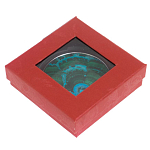 Зеркало карманное складное круглое из натурального камня Малахит с Хризоколлой в подарочной упаковке Silver Stone Mirrors варинант исполнения - 4 | Loft Concept в Красноярске