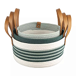 Корзина для хранения с ручками плетеная Interlacement Green  варинант исполнения - 3 | Loft Concept в Красноярске