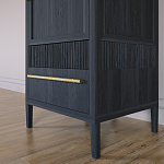 Узкий Шкаф Primo с 2 выдвижными ящиками Черный дуб варинант исполнения - 4 | Loft Concept в Красноярске