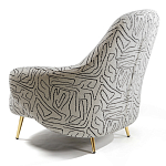 Кресло мягкое с принтом на золотистых ножках Onlooker варинант исполнения - 4 | Loft Concept в Красноярске
