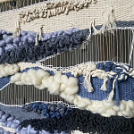 Современное ткачество гобелен в синих оттенках Blue Undine II варинант исполнения - 2 | Loft Concept в Красноярске